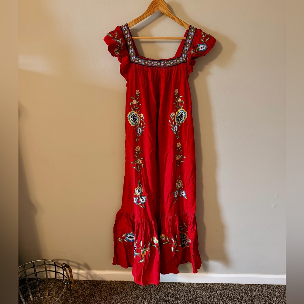 Farm Rio for Anthropologie Embroidered Square-Neck Dress - Picture 5 of 12